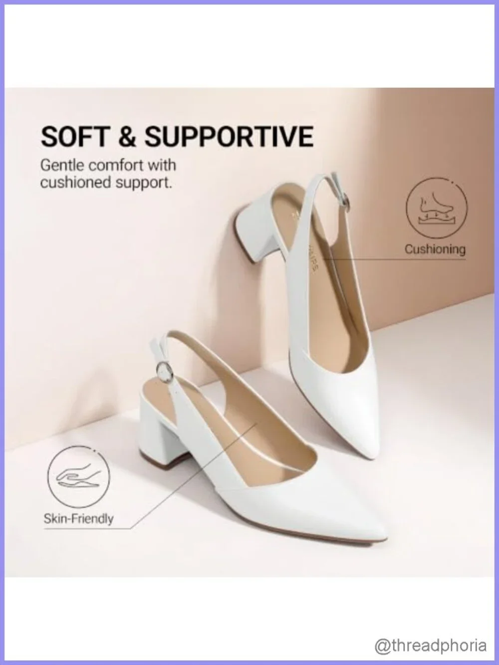 Women's Slingback Chunky Heels Pointed Toe Block Heels Pumps Work Shoes